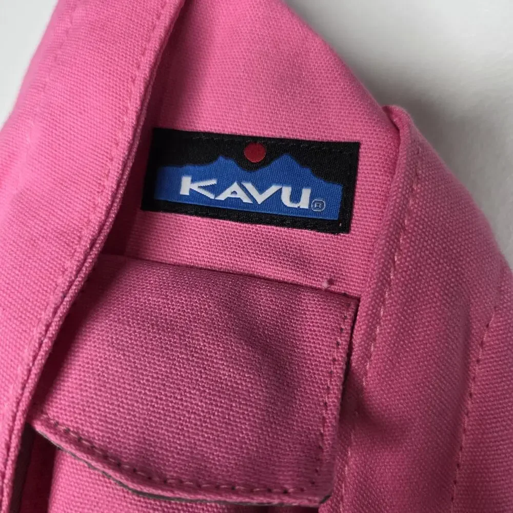KAVU Rope Bag Pink Sling Crossbody Backpack 100% Cotton NWT